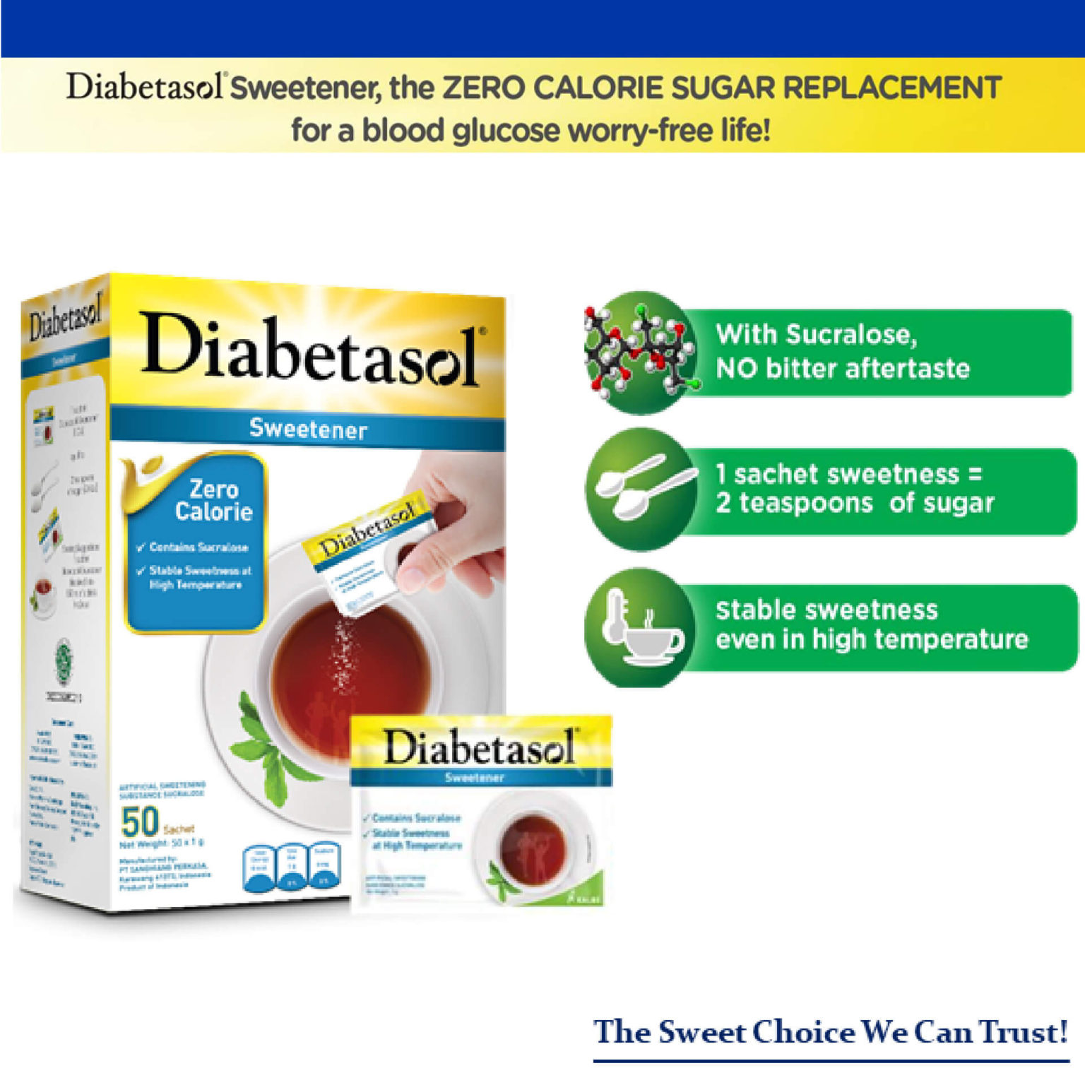 Diabetasol Zero Calorie Sweetener Packets Biggrocer