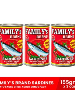 FAMILY'S BRAND Sardines in Tomato Sauce Chili Added Bonus Pack 155g x 3 cans