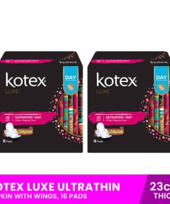 KOTEX Luxe Ultrathin Napkin with Wings, 23cm Thick, 8 Pads x 2 packs