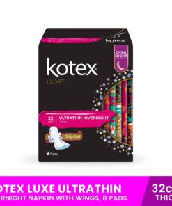 KOTEX Luxe Ultrathin Overnight Napkin with Wings, 32cm Thick, 8 Pads