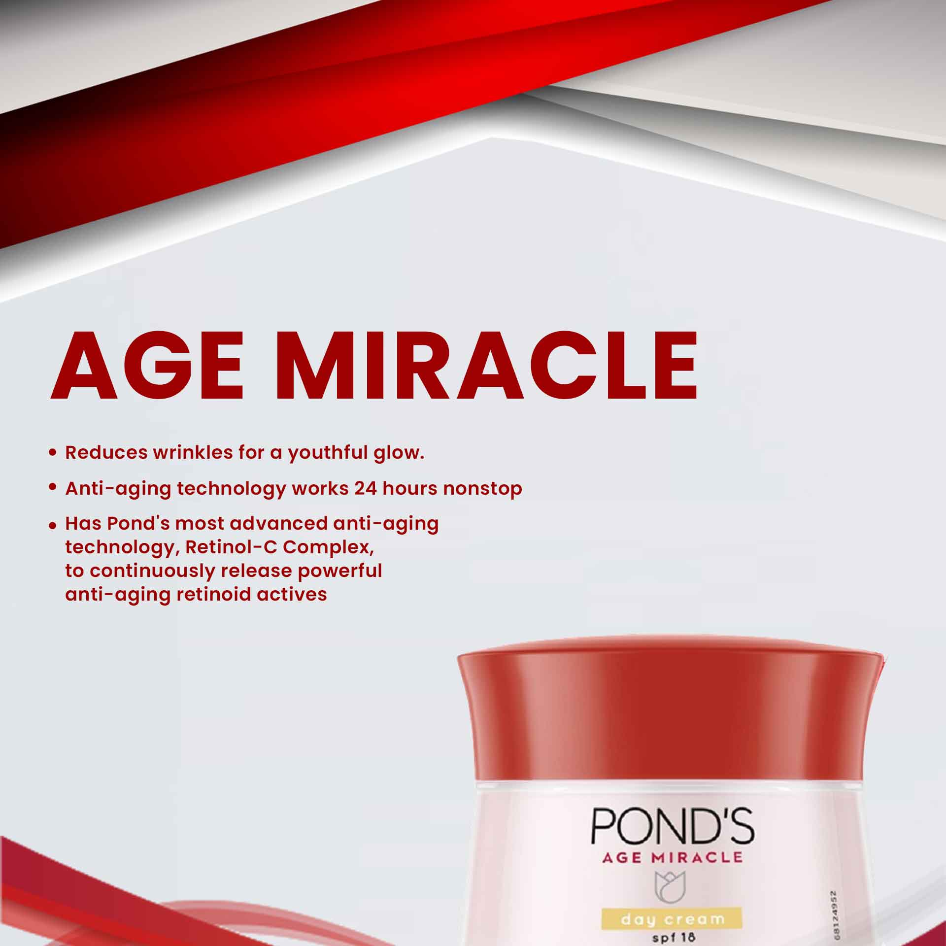 PONDS Age Miracle Day Cream with SPF 18, 50g