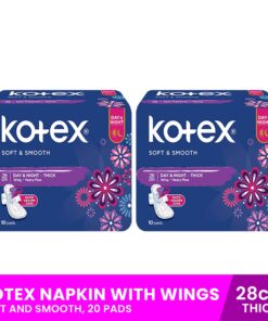 KOTEX Napkin with Wings, 28cm Thick, 10 pads x 2 packs