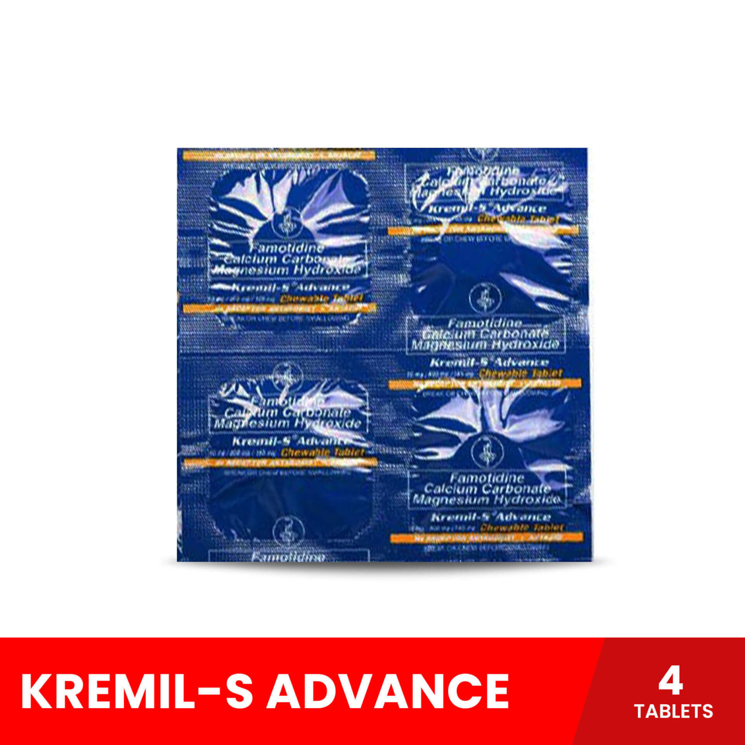 Kremil S Advance X 4 Tablets Chewable For Hyperacidity And Heartburn