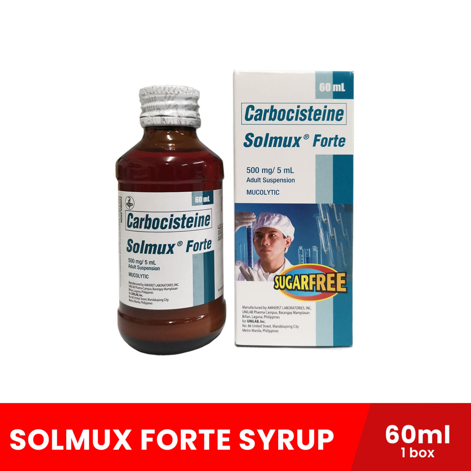 Solmux Forte Syrup 60ml Bottle For Coughs Colds And Flu Biggrocer