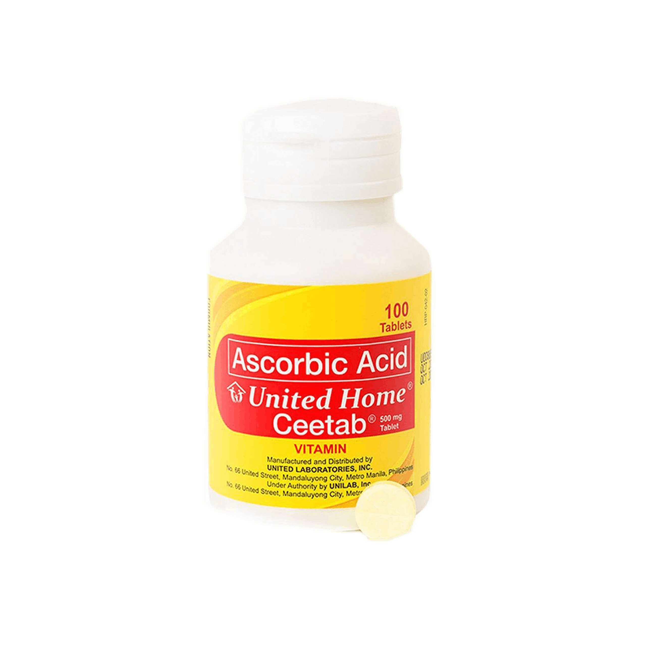 UNITED HOME CEETAB Ascorbic Acid 500mg x 1 bottle (For Immunity) - Image 3