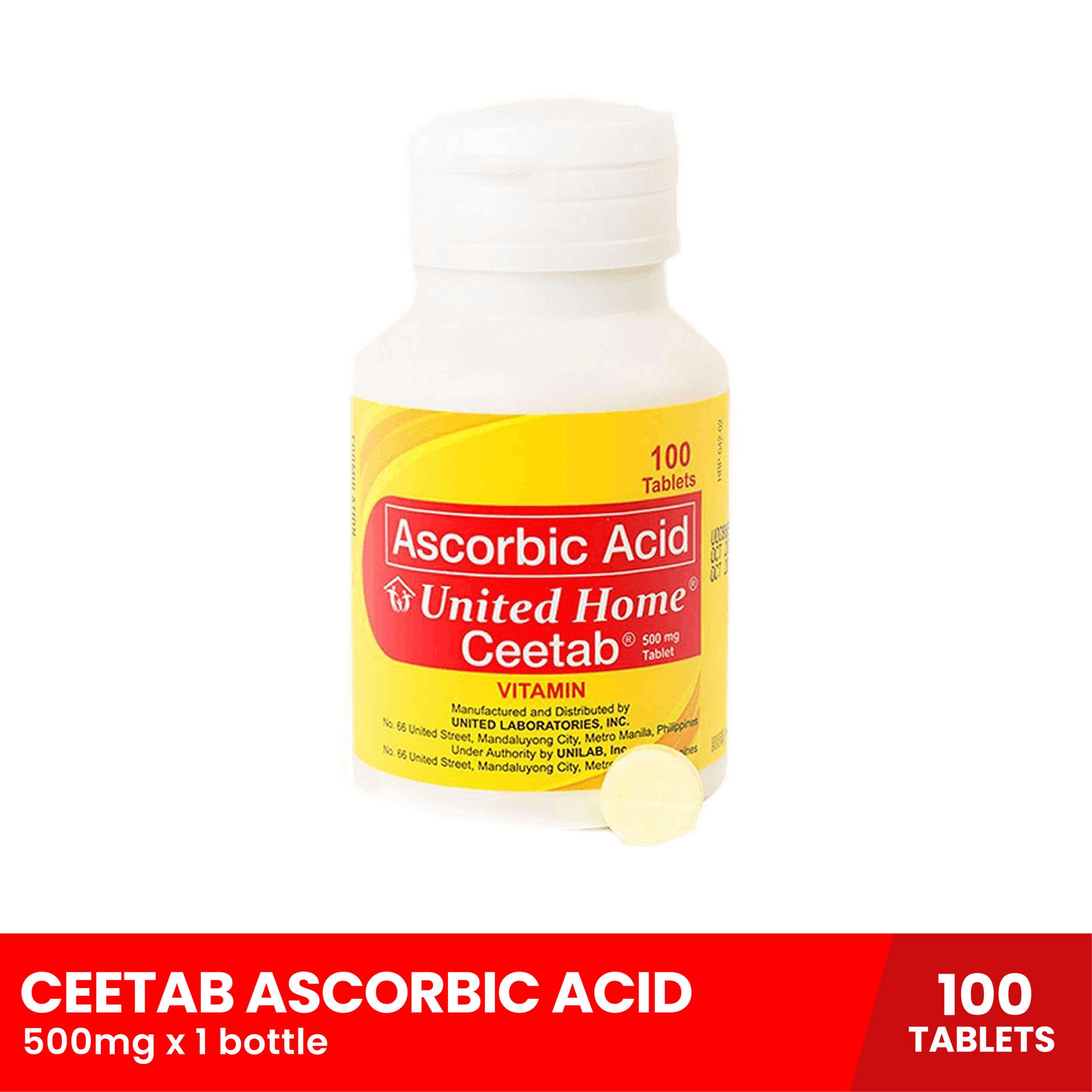 UNITED HOME CEETAB Ascorbic Acid 500mg x 1 bottle (For Immunity)