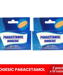 BIOGESIC 500mg x 2 packs x 10 tablets (For Pain Relief & Fever)