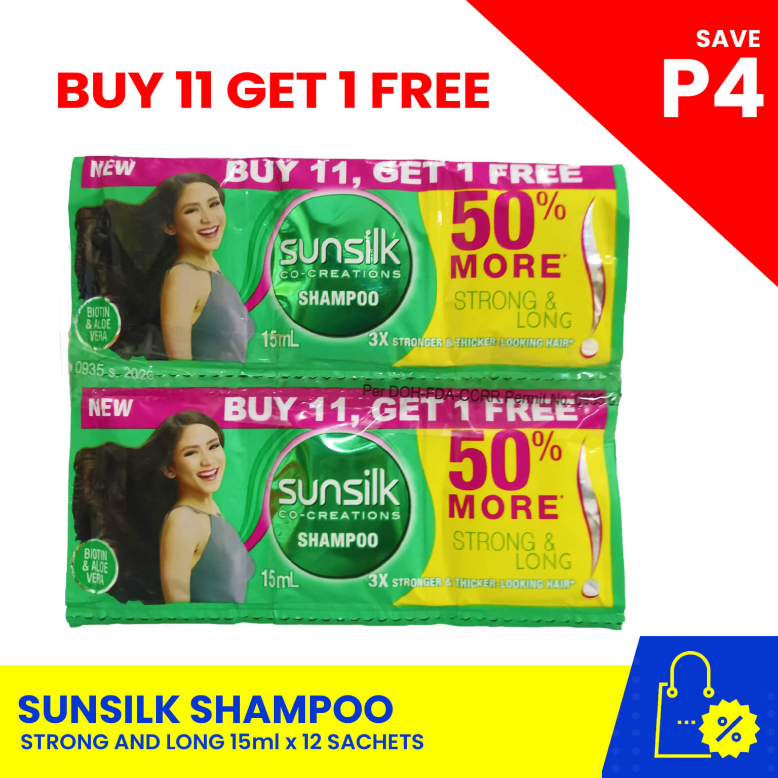 Sunsilk Shampoo Strong And Long 111 Sachets 15ml Biggrocer