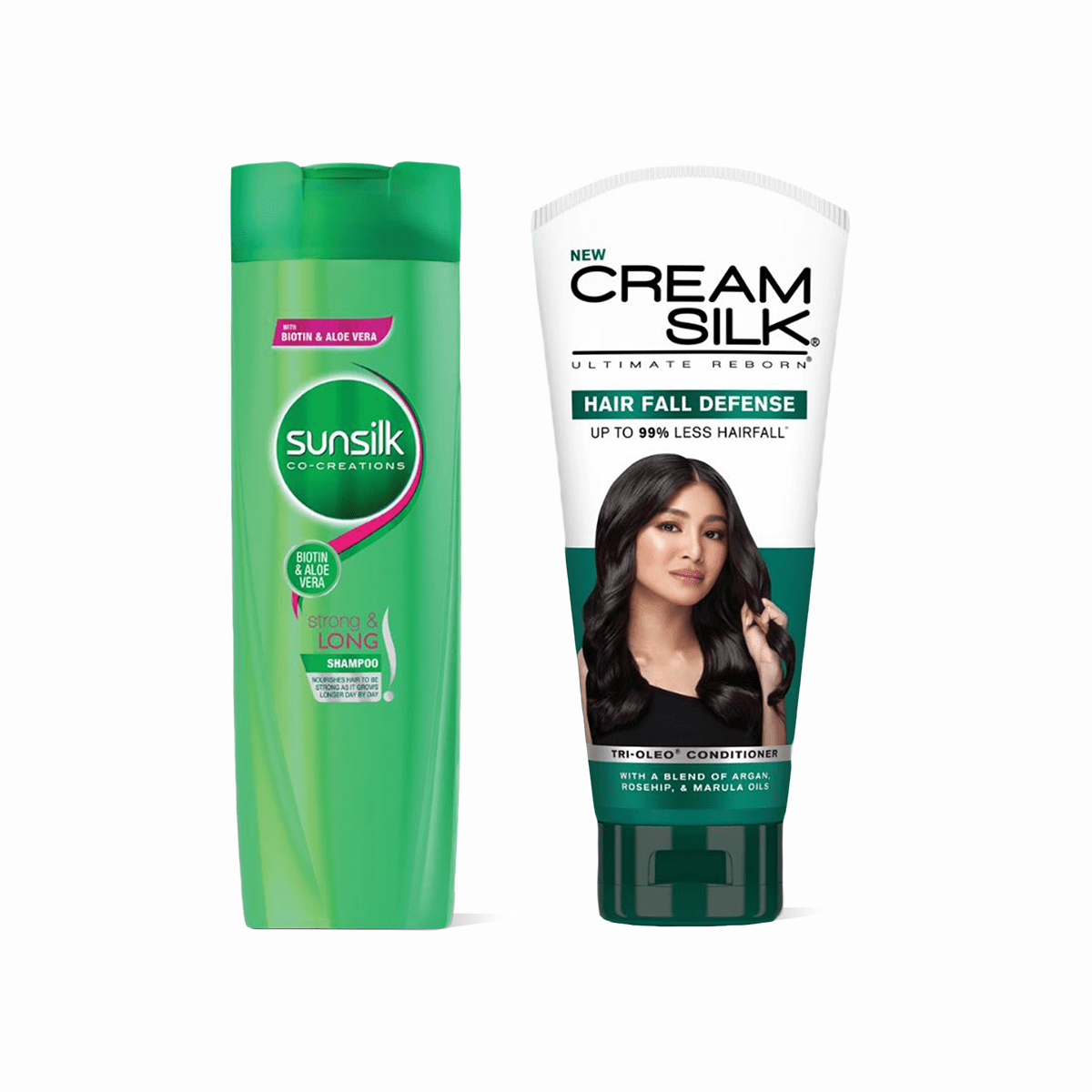 SAVE 25%: CREAM SILK Conditioner Hair Fall Defense 180ml + SUNSILK Shampoo  Strong & Long 180ml – Biggrocer
