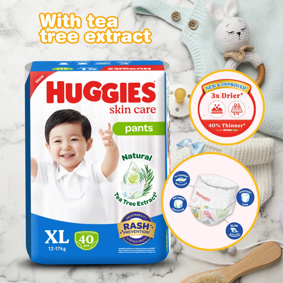 Huggies - Platinum Magic Comfort Pants (XL 26-37 lb) | Huggies | BabyOnline  HK